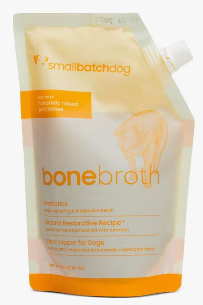 Smallbatch Organic Shelf Stable Bone Broth Dog Food Topper 16 oz, Pork