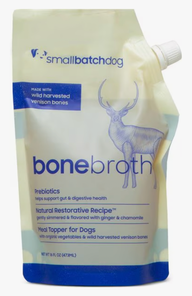 Smallbatch Organic Shelf Stable Bone Broth Dog Food Topper 16 oz, Venison