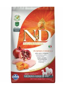 Farmina N&D Grain Free Chicken Pomegranate Pumpkin Medium Max Dry Dog Food, 26.4 lb