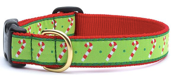 Up Country "Candy Canes" Holiday Dog Collar