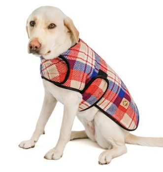 Chilly Dog Red Field Plaid Blanket Coat - Main Image
