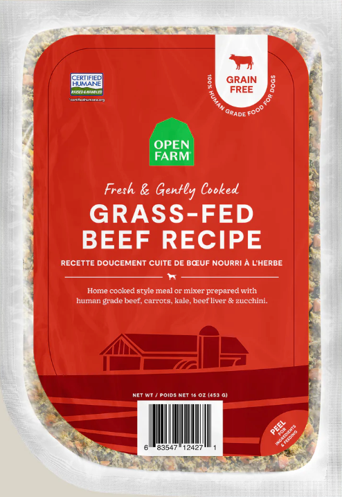 Open Farm Gently Cooked/Frozen Dog Food, Grass-Fed Beef Recipe