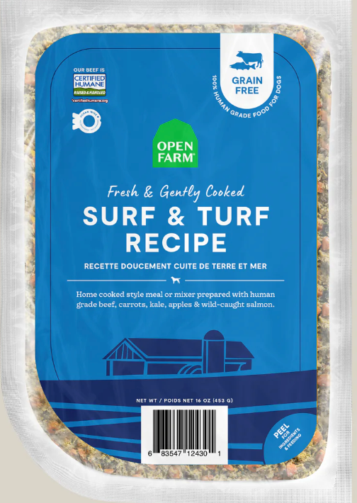 Open Farm Gently Cooked/Frozen Dog Food, Surf & Turf Recipe