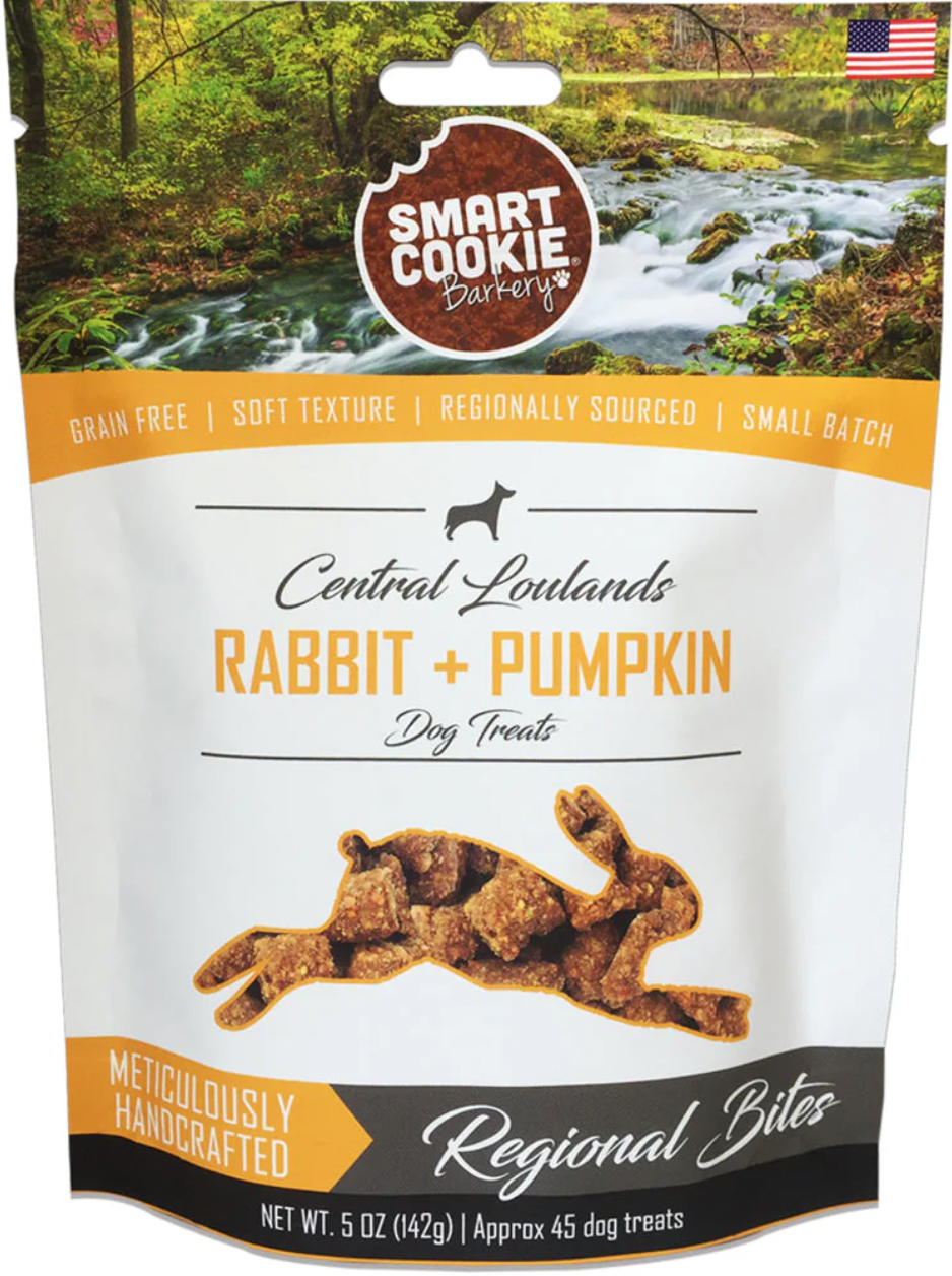 Smart Cookie Grain Free Dog Treats for Sensitive Stomachs & Allergies, Rabbit & Pumpkin
