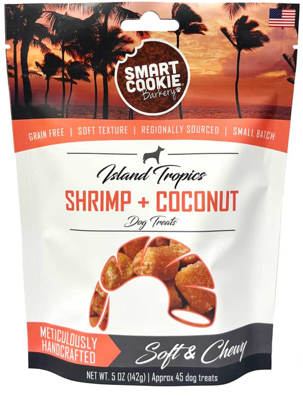 Smart Cookie Grain Free Dog Treats for Sensitive Stomachs & Allergies, Shrimp & Coconut