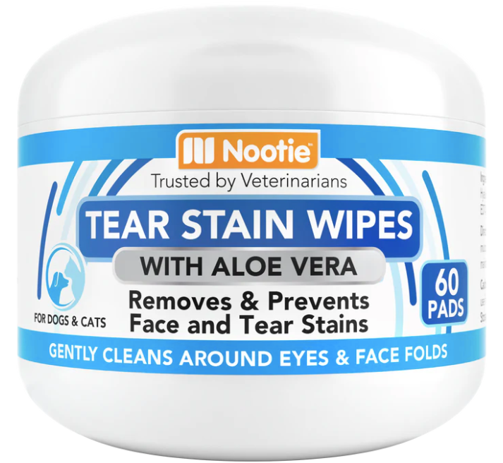 Nootie Progility Tear Stain & Eye Wipes for Dogs, 60 pads