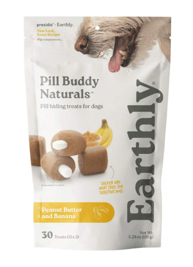 Earthly "Pill Buddy Naturals" Pill Hiding Dog Treat, 30 count - Peanut Butter Banana