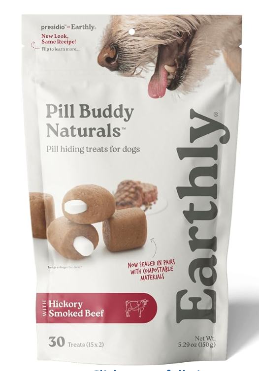 Earthly "Pill Buddy Naturals" Pill Hiding Dog Treat, 30 count - Hickory Smoked Beef