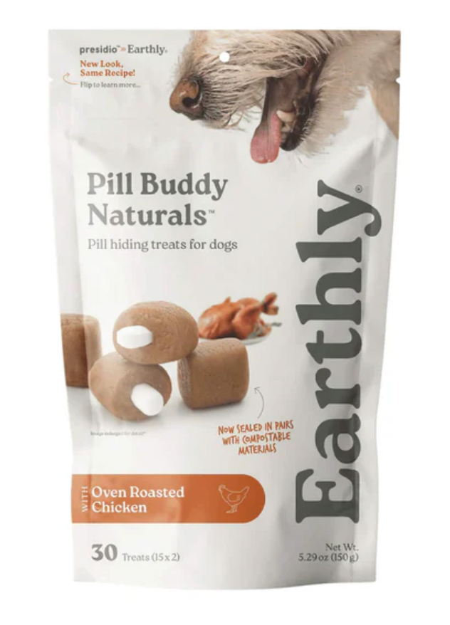 Earthly "Pill Buddy Naturals" Pill Hiding Dog Treat, 30 count - Oven Roasted Chicken