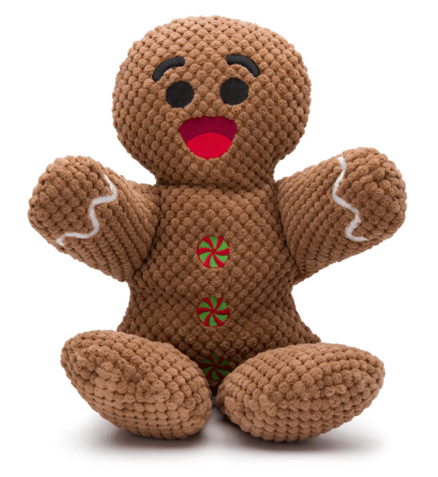 FabDog "Floppies"Gingerbread Man" Plush Dog Toy