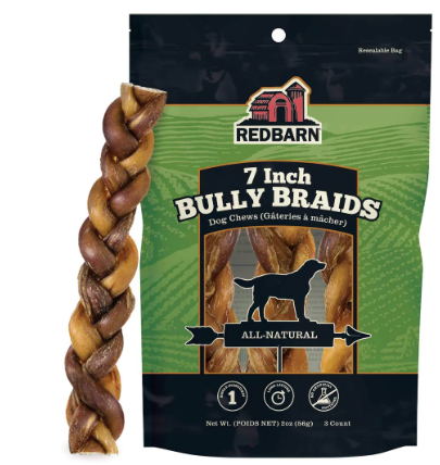 Red Barn Braided Bully Stick, 7"