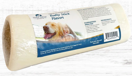 Home Range Stuffed Beef Bone, 3-4" Shredded Bully Stick Stuffing