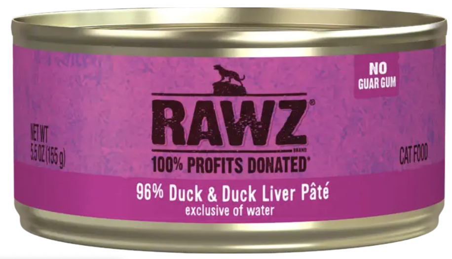 Rawz Immune Support Canned Cat Food, 5.5 oz  Duck/Duck Liver