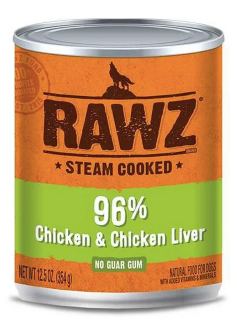 Rawz Immune/Digestion/Inflammation Support Wet Dog Food, 10 oz Chicken, Chicken Liver & Goat's Milk Stew