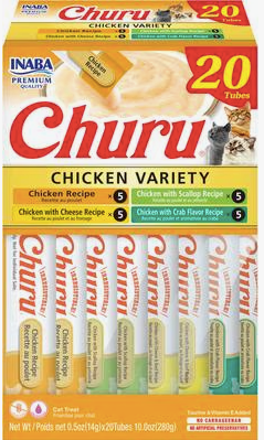 Inaba Churu Creamy Cat Treat, Chicken Variety 20 pack, .5 oz tubes