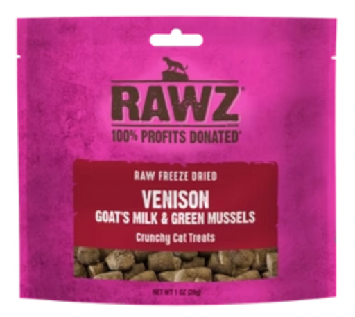 RAWZ Freeze Dried Venison, Goat's Milk & Green Mussels Crunchy Cat Treats