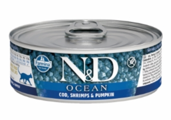 Farmina Canned Cat Food, Cod, Shrimp, Pumpkin 2.46 oz