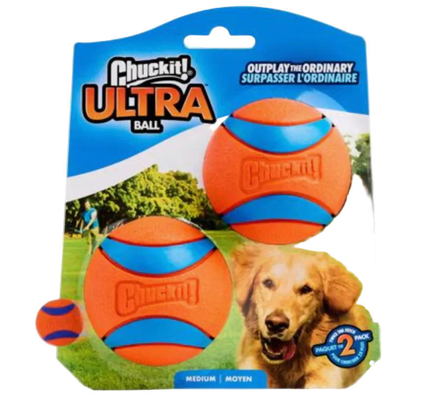 ChuckIt! Ultra Rubber Ball Tough Dog Toy - Small 2-pack