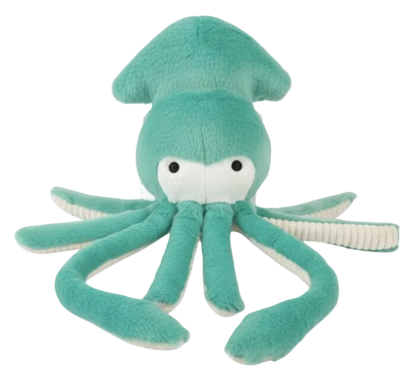 Fluff & Tuff "Claude Squid" HUSH PLUSH SQUEAKERLESS Dog Toy, Medium