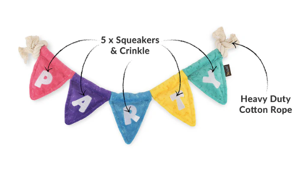 P.L.A.Y. "Tug N' Party Banner" Squeaky Crinkly Activity Toy