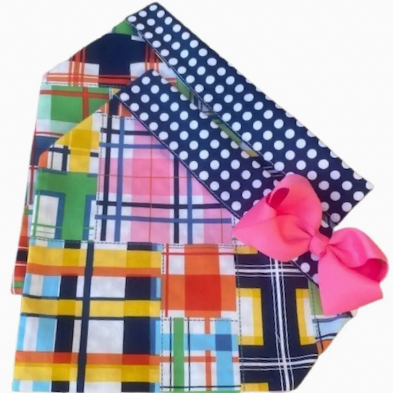 Chloe & Max, double sided bandana: Bright Madras M