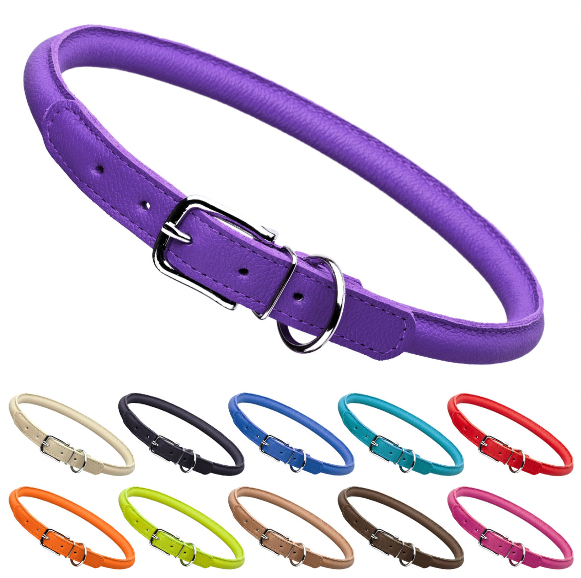 Dogline Round Leather DOODLE Collar