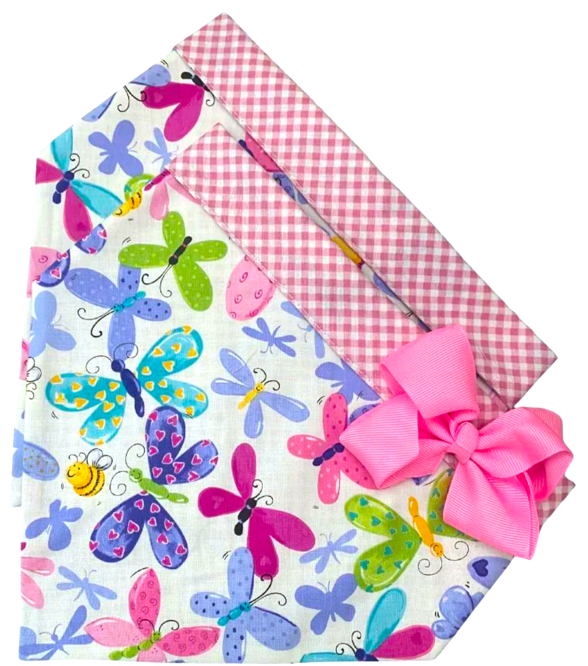 Chloe & Max, double sided bandana: Spring Butterflies M