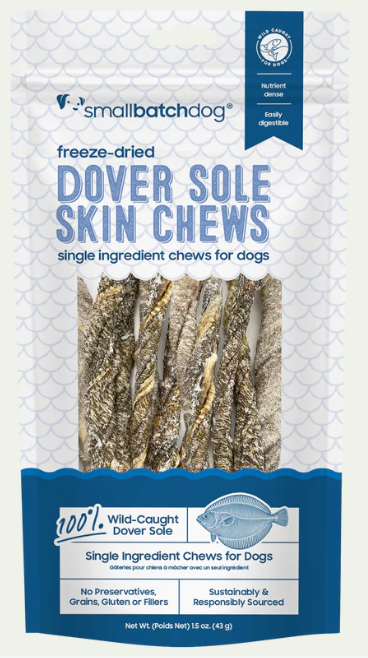 Smallbatch Freeze Dried Dover Sole Skin Chews 1.5 oz,