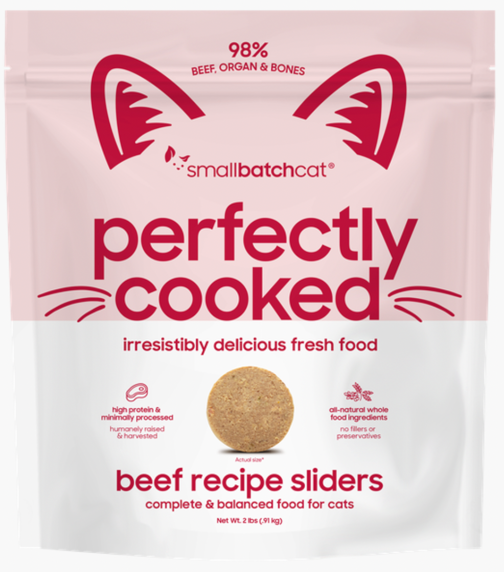 SmallBatch Frozen Gently Cooked Beef Cat Food, 3 lb sliders