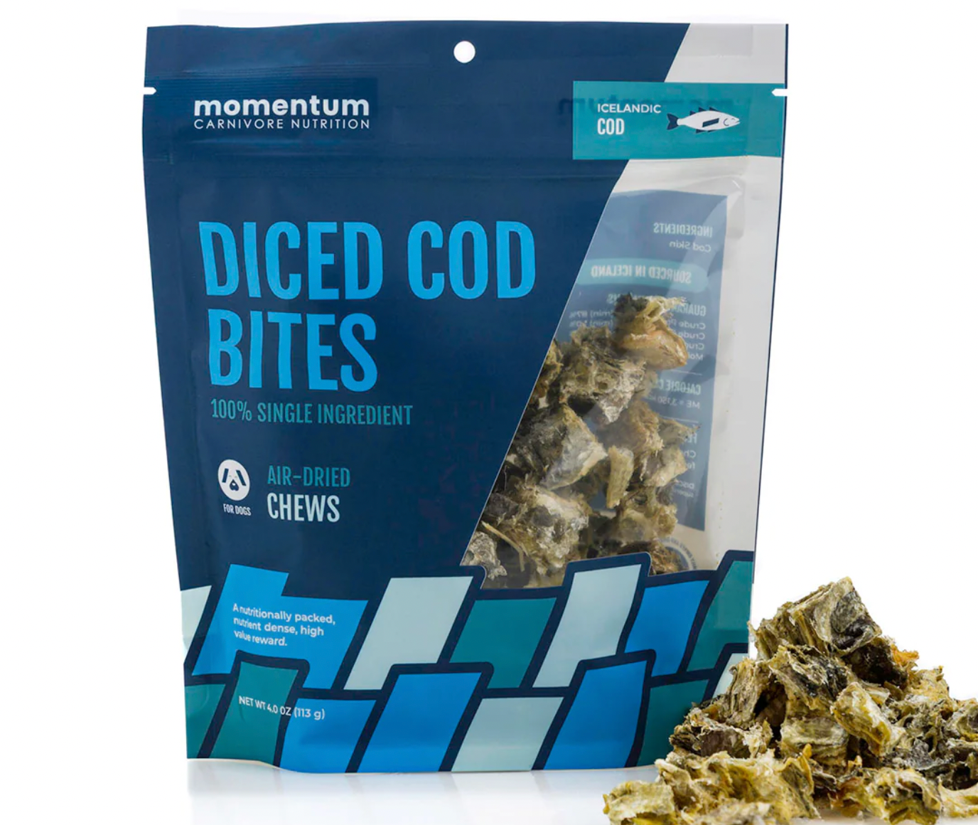 Momentum Air Dried Cod Diced Cod Bites, 4 oz