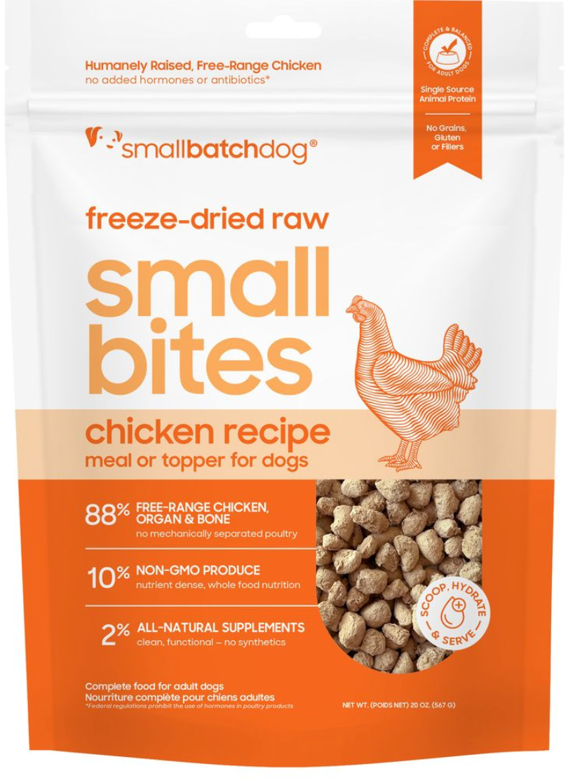 Smallbatch Freeze Dried Raw Small Bites for Dogs, Chicken recipe