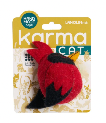 Karma Cat Wool Cat Toys, Cardinal