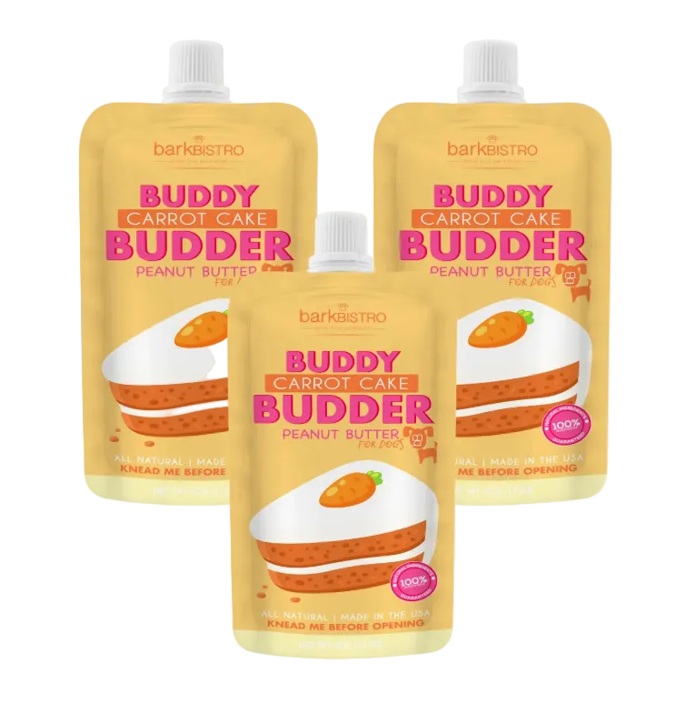 Bark Bistro Buddy Budder 4 oz. squeeze packs, Carrot Cake
