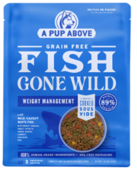 A Pup Above Frozen Dog Food, Fish Gone Wild Flavor, Individual 1 lb. patties
