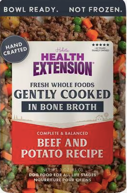Health Extension Gently Cooked Beef & Potato Recipe Wet Dog Food, 3-oz pouch