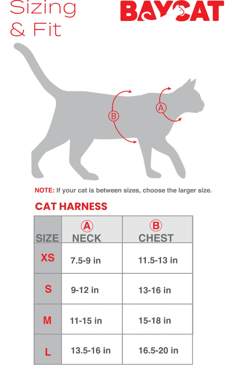 BayDog "BayCat" Cat Harness with 6 ft. Leash "Chesapeake Rose"