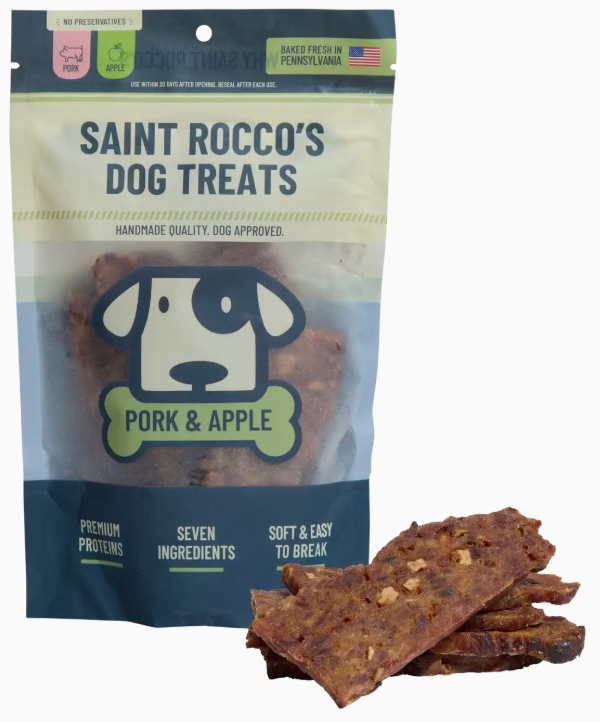 Saint Rocco's USA Human Grade Jerky Dog Treats, Pork & Apple recipe