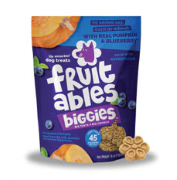 Fruitables "Biggies" Dog Treats,  Real Pumpkin & Blueberries