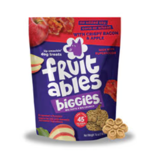 Fruitables "Biggies" Dog Treats,  Crispy Bacon & Apples