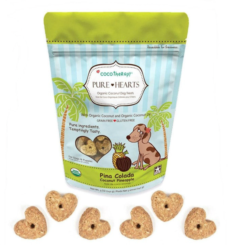 Coco Therapy Pure Hearts Dog Treats, Pina Colada
