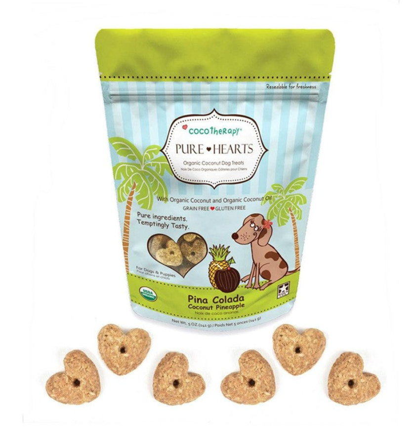 Coco Therapy Pure Hearts Dog Treats, Pina Colada