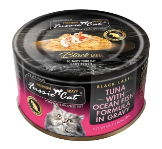 Fussie Cat Tuna with Ocean Fish in Gravy, 2.8 oz