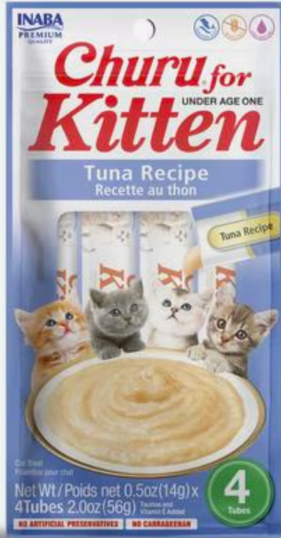 Inaba Churu Creamy Tuna KITTEN Treat, 4 x .5 oz tubes