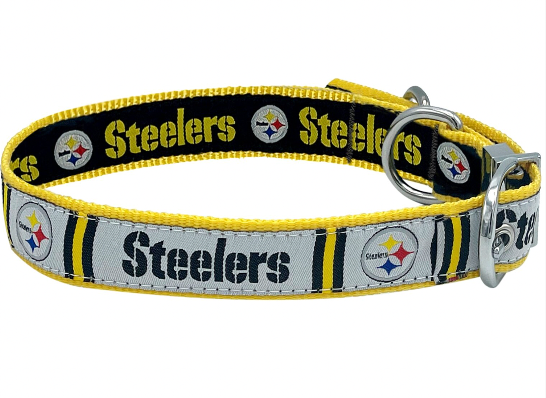 NFL Team Dog Collars, Pittsburgh Steelers (REVERSIBLE)