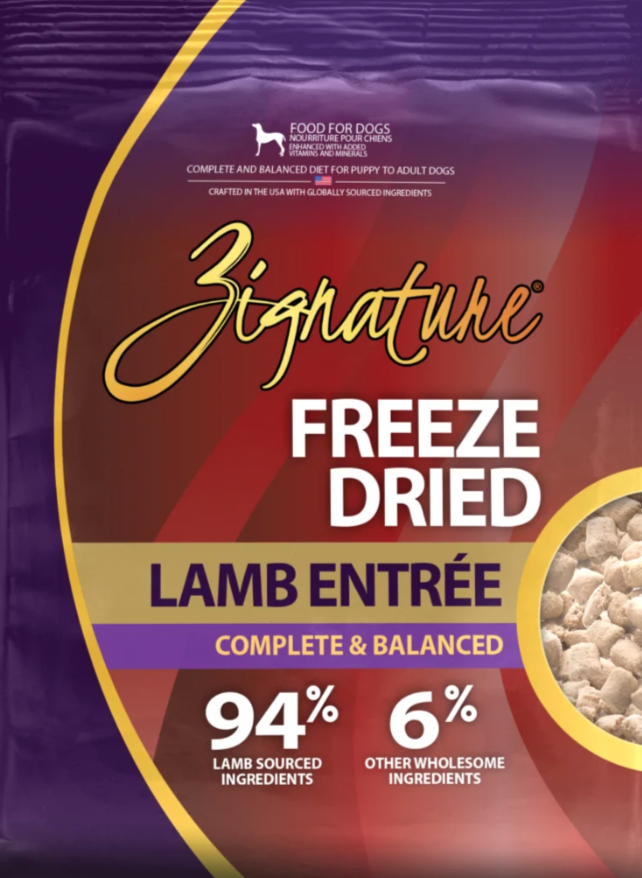 Zignature Freeze Dried Entree,Topper or Treat 4oz, Lamb
