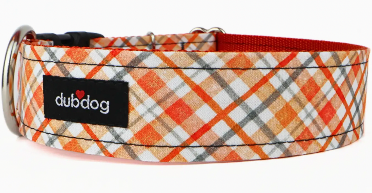 DubDog Designs Dog Collars, Harvest Plaid