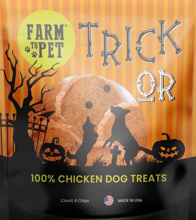 Farm To Pet, Halloween Trick or Treat Snack Packs (Beef, Chicken, Fish, Turkey)