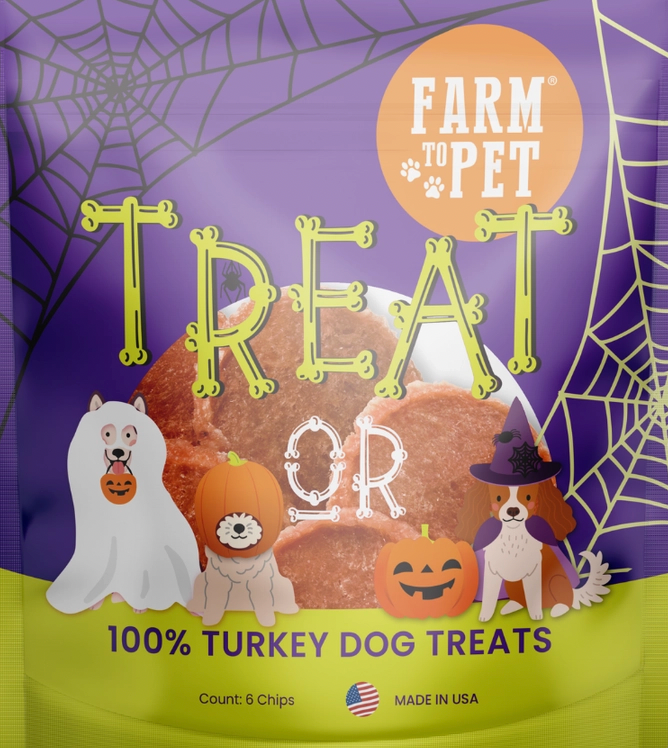 Farm To Pet, Halloween Trick or Treat Snack Packs (Beef, Chicken, Fish, Turkey)