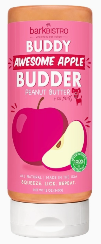 Bark Bistro Buddy Budder 14 oz. squeeze bottle, Awesome Apple