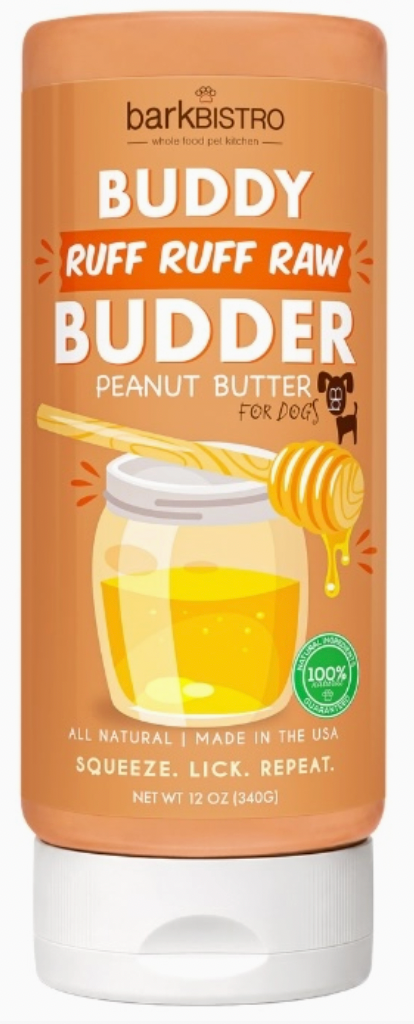 Bark Bistro Buddy Budder 14 oz. squeeze bottle, Ruff Ruff Raw